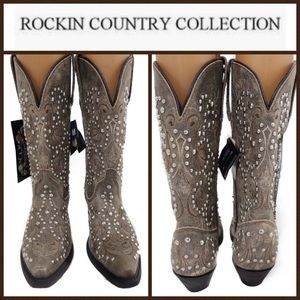 Rockin Country Coll. Embellished Cowboy Boots 7M